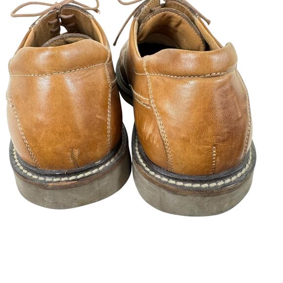 Bostonian Brown Leather Lace Up Almond Toe Rubber Sole Dress Shoes Men's Size 12 - Picture 3 of 6